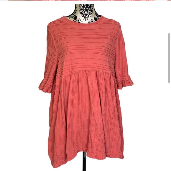 Free people take a spin tunic orange pink short sleeve dress - Picture 3 of 6